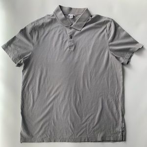 4/$20 Calvin Klein Polo L Grey Stripes 100% Cotton